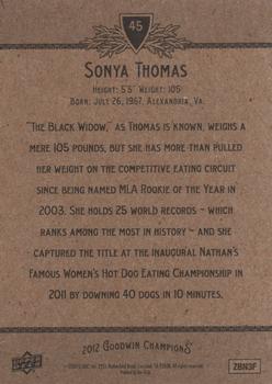 2012 Upper Deck Goodwin Champions #45 Sonya Thomas Back
