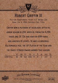 2012 Upper Deck Goodwin Champions #52 Robert Griffin III Back