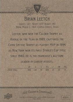 2012 Upper Deck Goodwin Champions #78 Brian Leetch Back