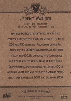 2012 Upper Deck Goodwin Champions #92 Jeremy Wariner Back