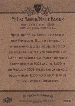 2012 Upper Deck Goodwin Champions #95 Mikele Barber / Me'Lisa Barber Back