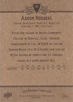 2012 Upper Deck Goodwin Champions #131 Aaron Rodgers Back