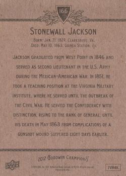 2012 Upper Deck Goodwin Champions #166 Stonewall Jackson Back