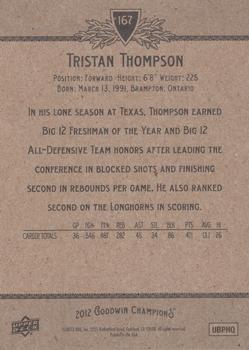 2012 Upper Deck Goodwin Champions #167 Tristan Thompson Back