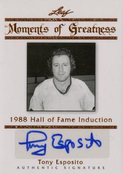 2011 Leaf Legends of Sport - Moments of Greatness Autographs Bronze #MG-35 Tony Esposito Front