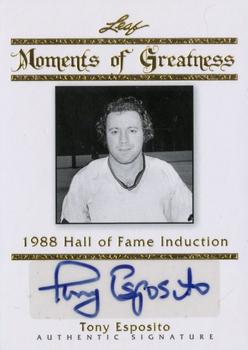 2011 Leaf Legends of Sport - Moments of Greatness Autographs Gold #MG35 Tony Esposito Front