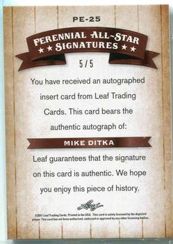 2011 Leaf Legends of Sport - Perennial All-Stars Autographs #PE25 Mike Ditka Back