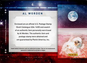 2010 Panini Century - Astronauts Eight Cent Decade of Achievement Stamp Materials #4 Al Worden Back