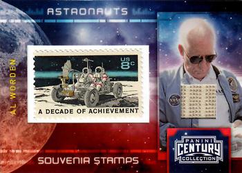 2010 Panini Century - Astronauts Eight Cent Decade of Achievement Stamp Materials #4 Al Worden Front