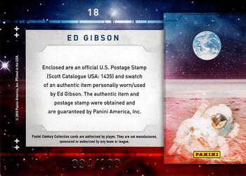2010 Panini Century - Astronauts Eight Cent Decade of Achievement Stamp Materials #18 Ed Gibson Back