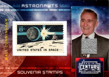 2010 Panini Century - Astronauts Eight Cent United States in Space Stamp Materials #3 Walt Cunningham Front