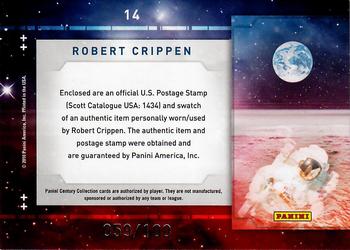 2010 Panini Century - Astronauts Eight Cent United States in Space Stamp Materials #14 Robert Crippen Back
