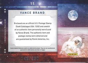 2010 Panini Century - Astronauts Five Cent Stamp Materials #11 Vance Brand Back