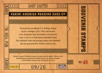 2010 Panini Century - Baseball Six Cent Stamp Materials #48 Gary Carter Back