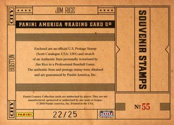 2010 Panini Century - Baseball Six Cent Stamp Materials #55 Jim Rice Back