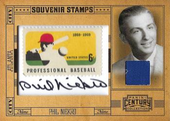2010 Panini Century - Baseball Six Cent Stamp Materials Autographs #25 Phil Niekro Front