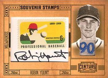2010 Panini Century - Baseball Six Cent Stamp Materials Autographs #27 Robin Yount Front