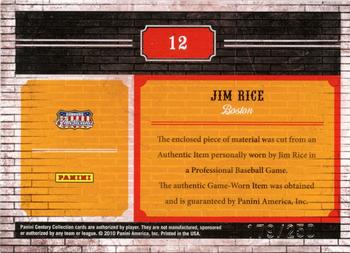 2010 Panini Century - Blast from the Past Jerseys #12 Jim Rice Back