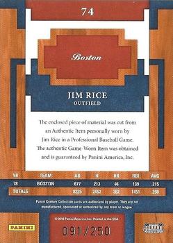2010 Panini Century - Materials Jerseys #74 Jim Rice Back