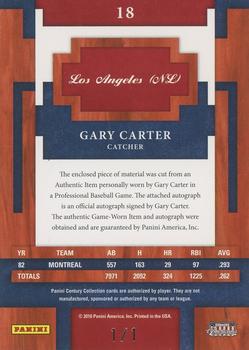 2010 Panini Century - Materials Jerseys Signatures #18 Gary Carter Back