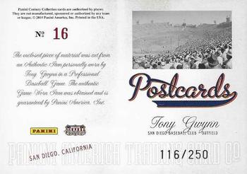 2010 Panini Century - Postcards Materials #16 Tony Gwynn Back