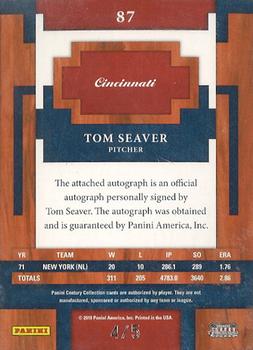 2010 Panini Century - Postmarks Gold Signatures #87 Tom Seaver Back