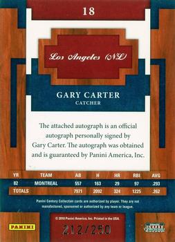 2010 Panini Century - Postmarks Silver Signatures #18 Gary Carter Back