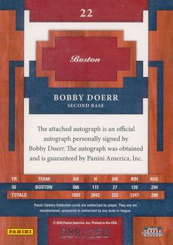 2010 Panini Century - Postmarks Silver Signatures #22 Bobby Doerr Back