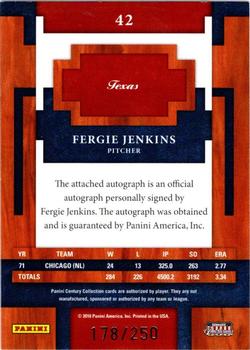 2010 Panini Century - Postmarks Silver Signatures #42 Fergie Jenkins Back