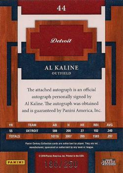 2010 Panini Century - Postmarks Silver Signatures #44 Al Kaline Back