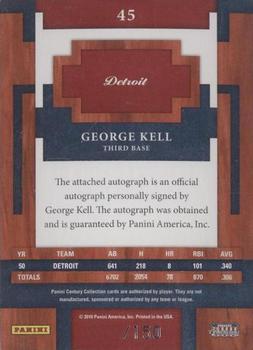 2010 Panini Century - Postmarks Silver Signatures #45 George Kell Back