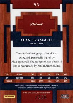 2010 Panini Century - Postmarks Silver Signatures #93 Alan Trammell Back