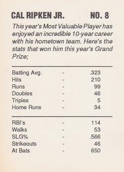 1993 American Sports Monthly (unlicensed) #NNO Cal Ripken, Jr. Back
