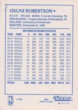 1989 Kenner Starting Lineup Cards Legends Collection #4630015040 Oscar Robertson Back