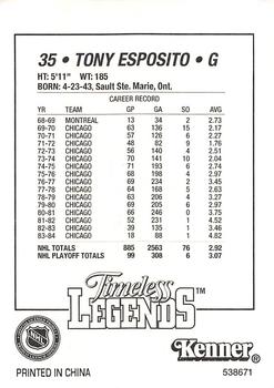 1997 Kenner Starting Lineup Cards Timeless Legends #538671 Tony Esposito Back
