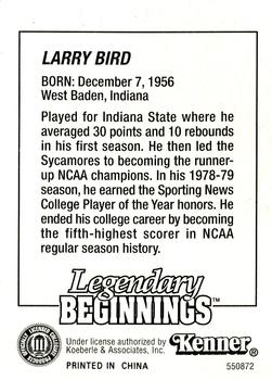 1998 Kenner Starting Lineup Cards Timeless Legends / Legendary Beginnings #550872 Larry Bird Back