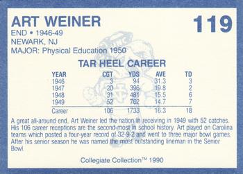 1990-91 Collegiate Collection North Carolina Tar Heels #119 Art Weiner Back