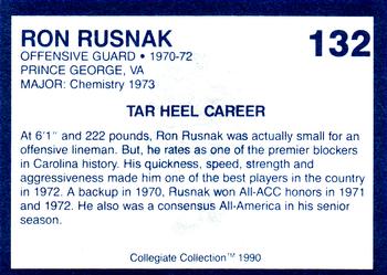 1990-91 Collegiate Collection North Carolina Tar Heels #132 Ron Rusnak Back
