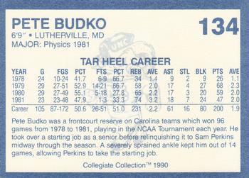 1990-91 Collegiate Collection North Carolina Tar Heels #134 Pete Budko Back