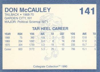 1990-91 Collegiate Collection North Carolina Tar Heels #141 Don McCauley Back
