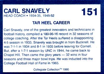 1990-91 Collegiate Collection North Carolina Tar Heels #151 Carl Snavely Back