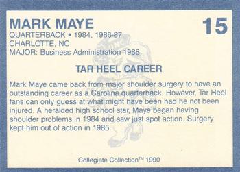 1990-91 Collegiate Collection North Carolina Tar Heels #15 Mark Maye Back