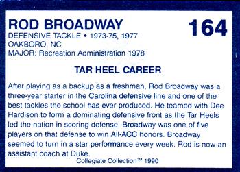 1990-91 Collegiate Collection North Carolina Tar Heels #164 Rod Broadway Back