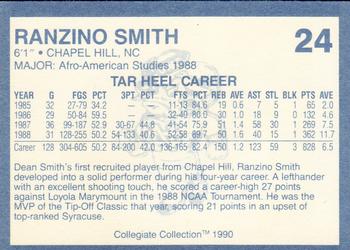 1990-91 Collegiate Collection North Carolina Tar Heels #24 Ranzino Smith Back