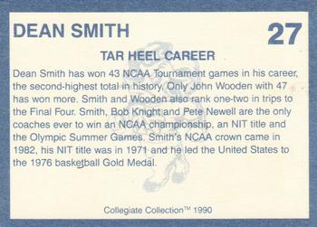 1990-91 Collegiate Collection North Carolina Tar Heels #27 Dean Smith Back