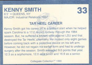 1990-91 Collegiate Collection North Carolina Tar Heels #33 Kenny Smith Back