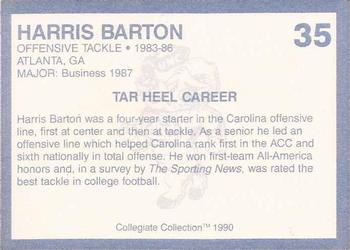 1990-91 Collegiate Collection North Carolina Tar Heels #35 Harris Barton Back