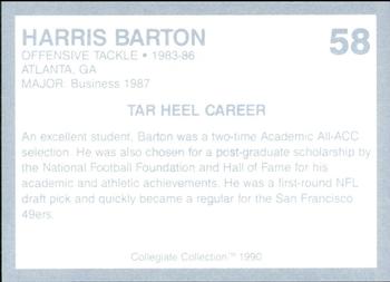 1990-91 Collegiate Collection North Carolina Tar Heels #58 Harris Barton Back