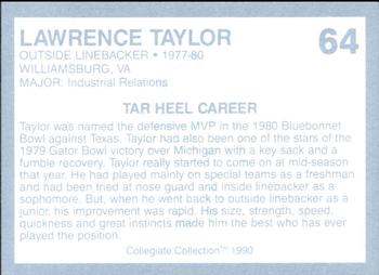 1990-91 Collegiate Collection North Carolina Tar Heels #64 Lawrence Taylor Back
