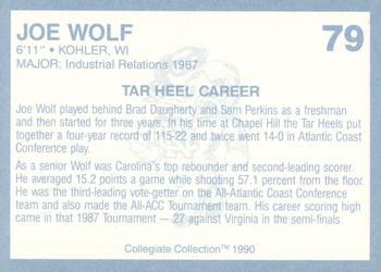 1990-91 Collegiate Collection North Carolina Tar Heels #79 Joe Wolf Back